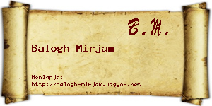 Balogh Mirjam névjegykártya