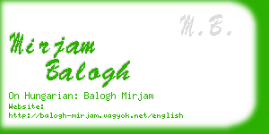 mirjam balogh business card